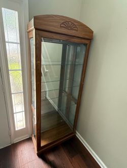 Brown curio with lighting (need it gone asap)