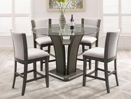 Camelia Gray Round Counter Height Set by Crown Mark