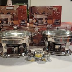 5 Opened Boxes Of 4.2 Quart Oval Chafing Dishes Stainless Steel Serving Dishes $75 For All! 