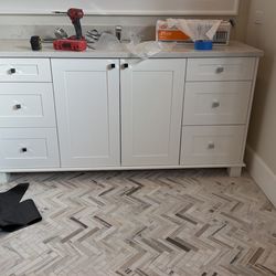 Cabinets in the bathroom