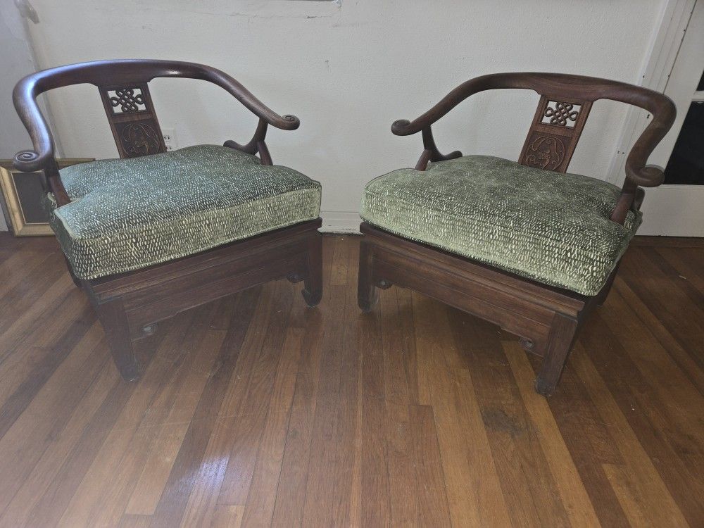 James Mont Style Chinese Mahogany Chair Set