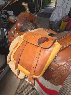 Leather Horse Saddlebag used