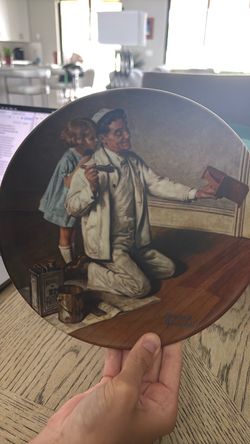 Ceramic vintage Norman Rockwell plate