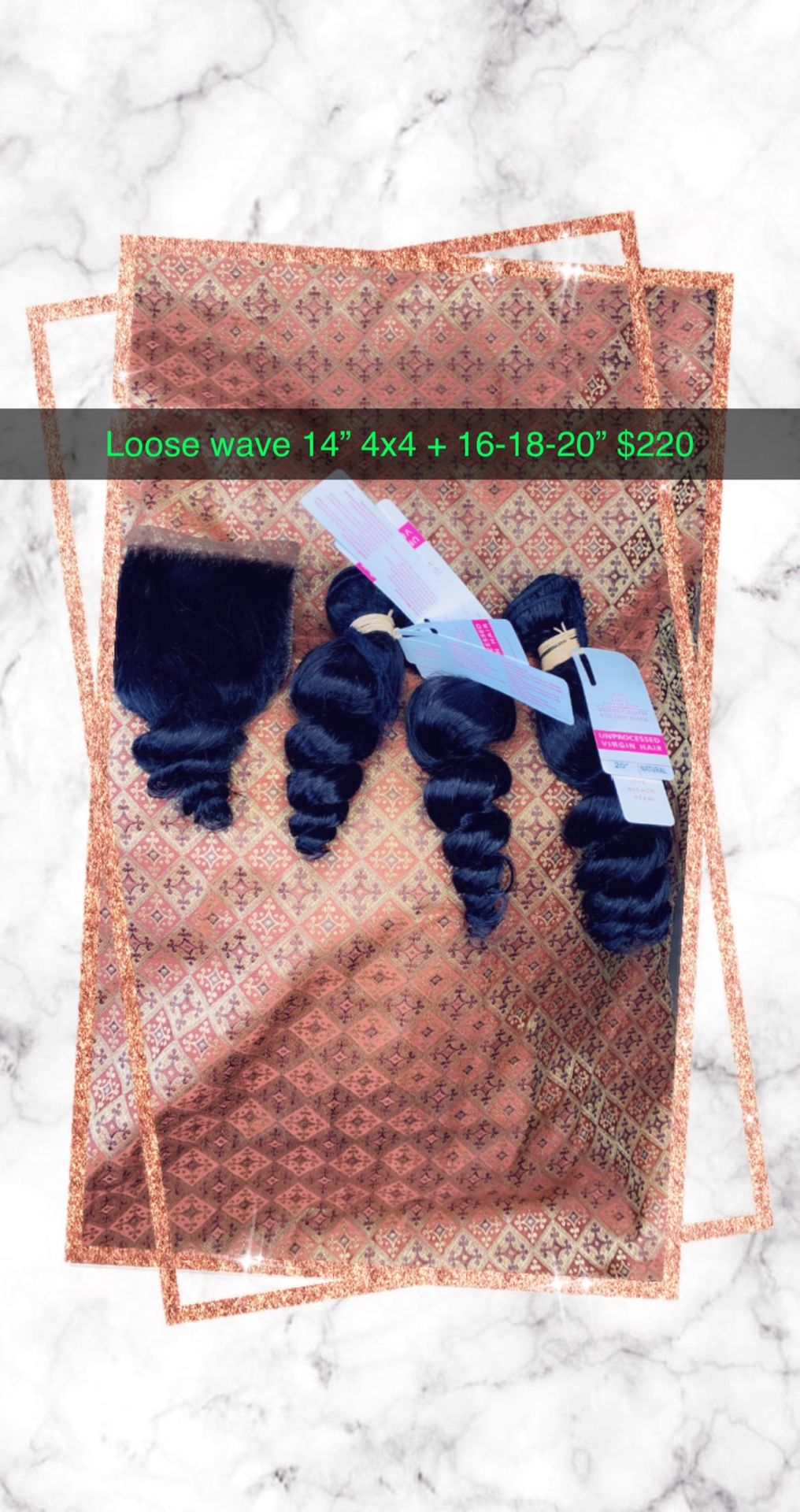 Loose Wave 14” Closure Plus 16 18 20” $200