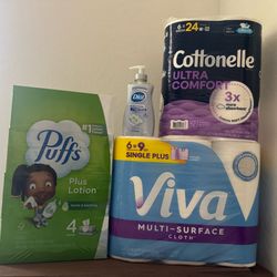 Viva paper towel Cottonelle toilet paper bundle