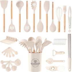 Astercook Silicone Cooking Utensils Set, 38 PCS Kitchen Utensils Set BPA Free
