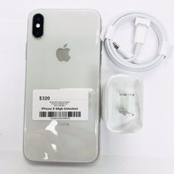 iPhone X (64gb) Unlocked with store warranty 