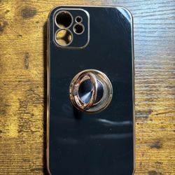 iPhone 12 Case With Ring Gold Holder 