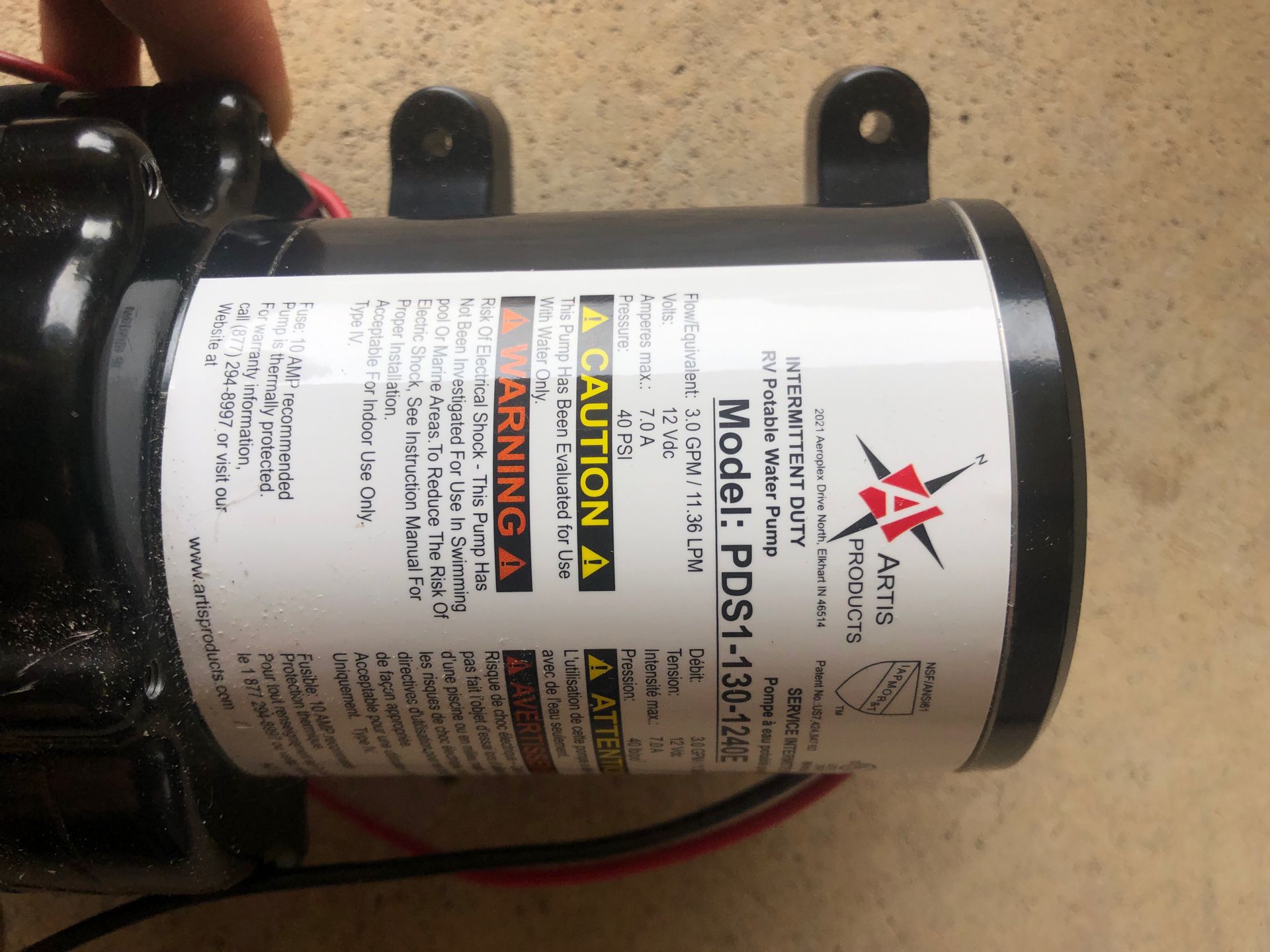 Artis Products 12V RV Water Pump