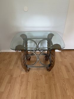 Glass Top End Table