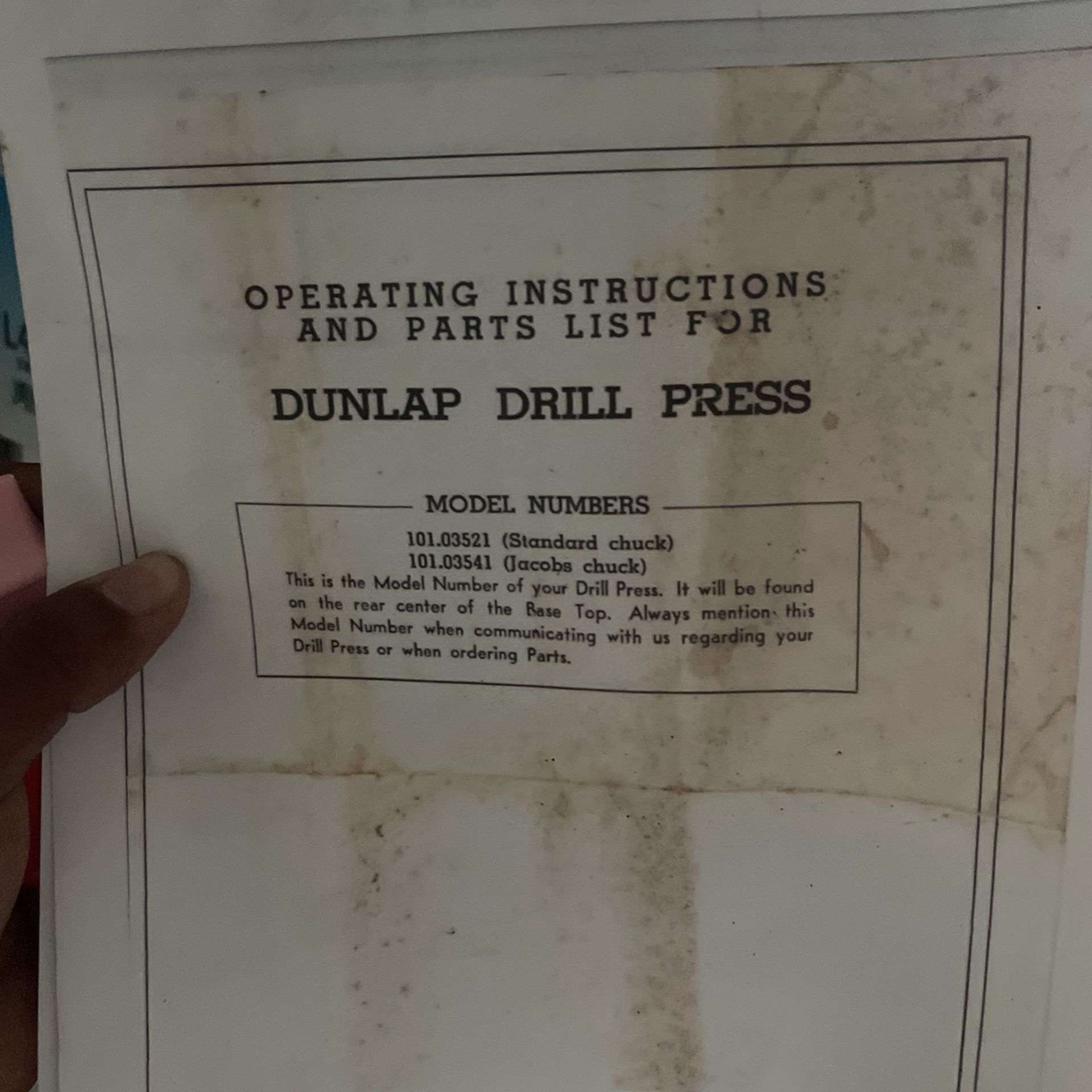 “Approved Dunlap Tools” Drill Press