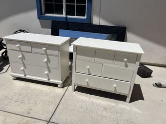 Set Of 2 White Dressers