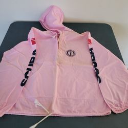 Women's Pink Cotton Hoodie Jacket Featuring Scuba Designs Size Small