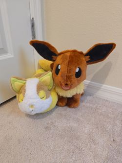 Eevee and Yamper Plushies