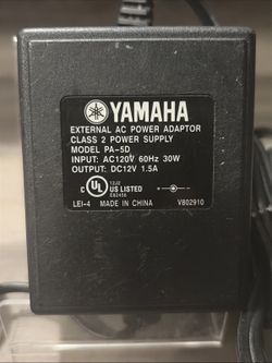 OEM Yamaha PA-5D AC Power Supply Adapter Cord 12V 1.5A Adaptor Class 2 Tested