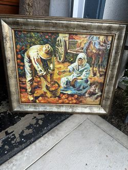 Framed Painting Harvest Scene