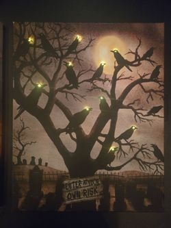 Happy Halloween Led Light-Up Canvas Art Decor