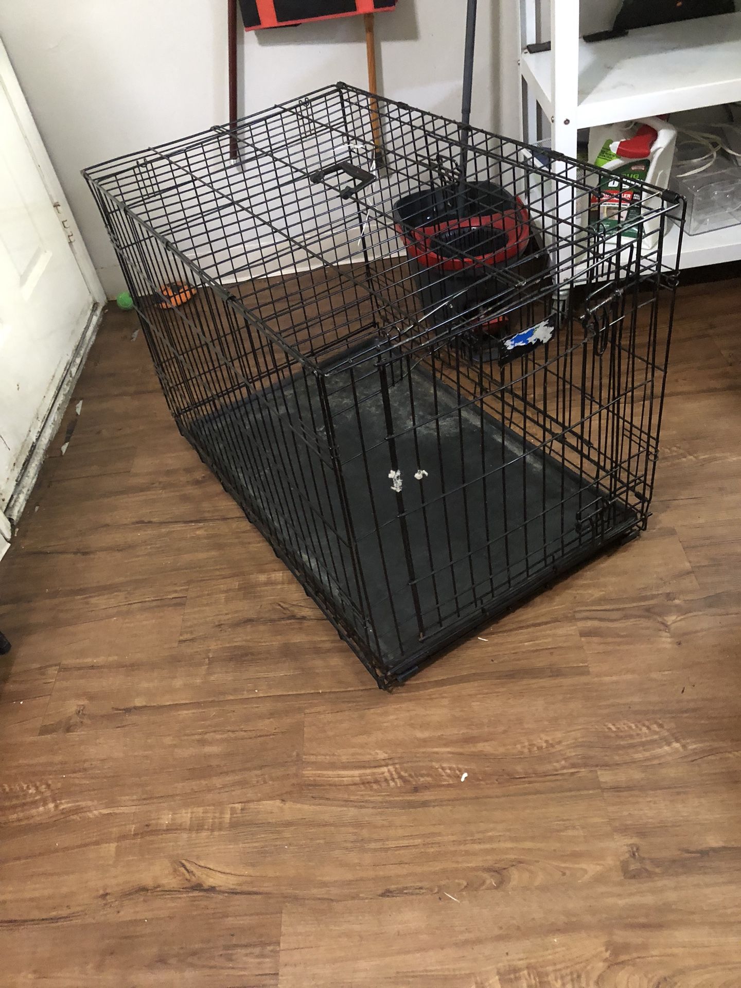 Collapsible Dog Gage w/ Two Openings And Pull Out Tray