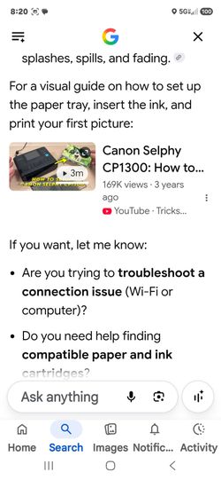 Canon selphy CPU 1300