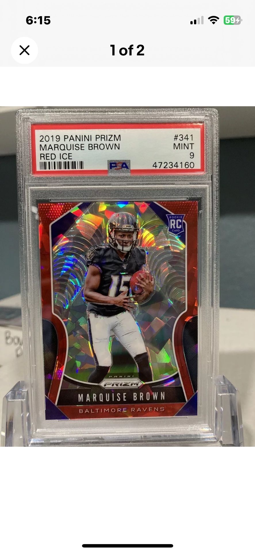 Marquise Brown "cracked Ice" Prizm ROOKIE 