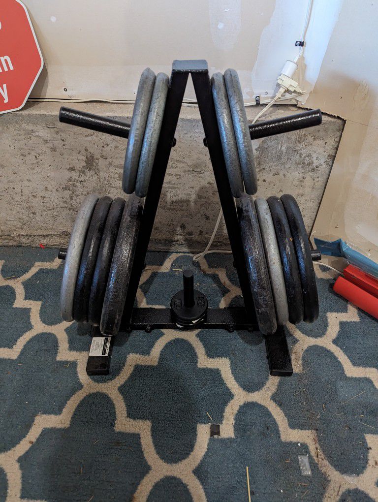 Barbell/Dumbbell Weights, Bar, Stand