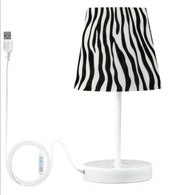 Bedside Lamp Black White Zebra Stripe