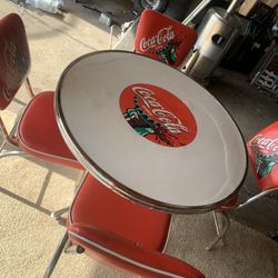 50,s Coca-Cola table and chairs