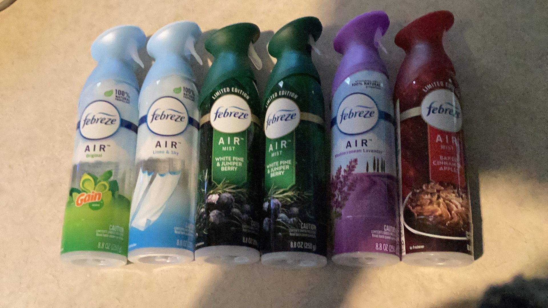 6 Brand New Febreze Air & Air Mist 5 Different Scents