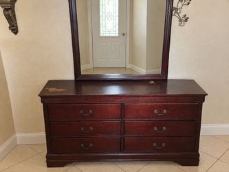 Wood Dresser with Mirror