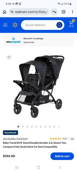 Baby Trend Sit N' Stand Double Stroller $150
