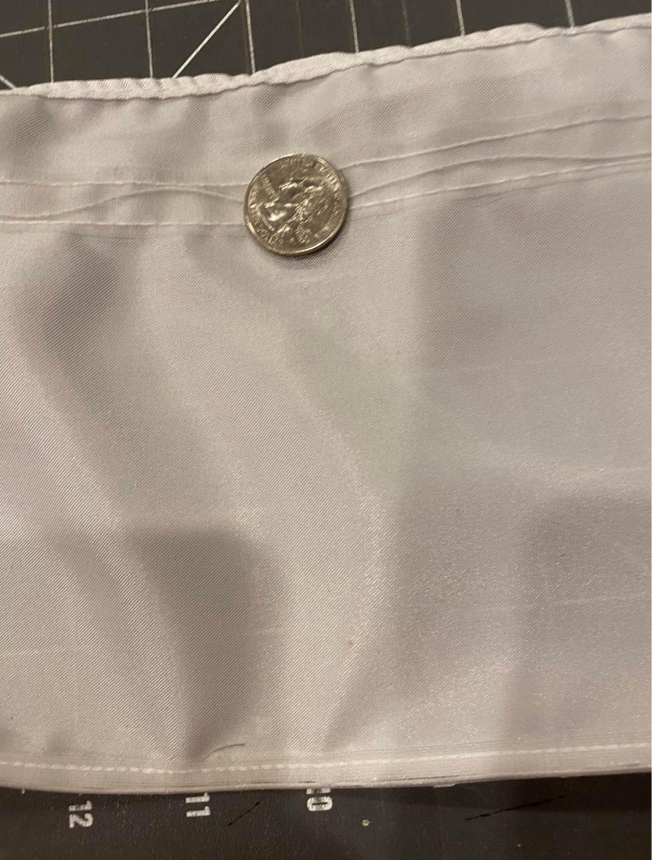 white satin 6” wide easy to gather option trim per 2yds