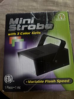 Intertek Mini Strobe w/3 Color Gels Light Variable Flash Speed strobe light NIB