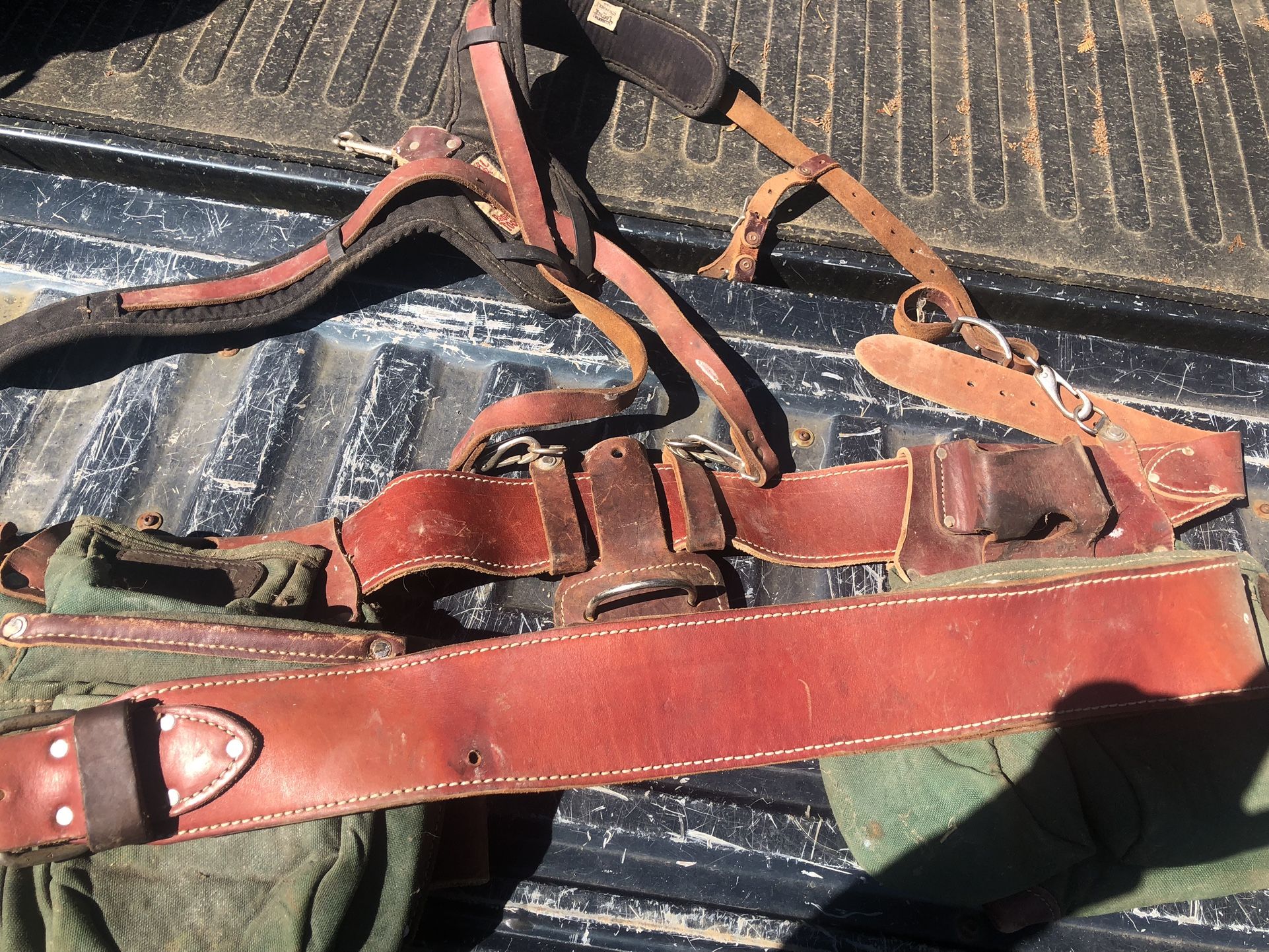 Nail bags with harness an extra belt
