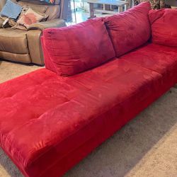 Large Red Couch Plus Ottoman 