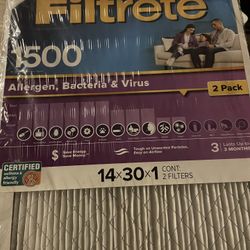Filtrete 1500 14x30 Air Filter New