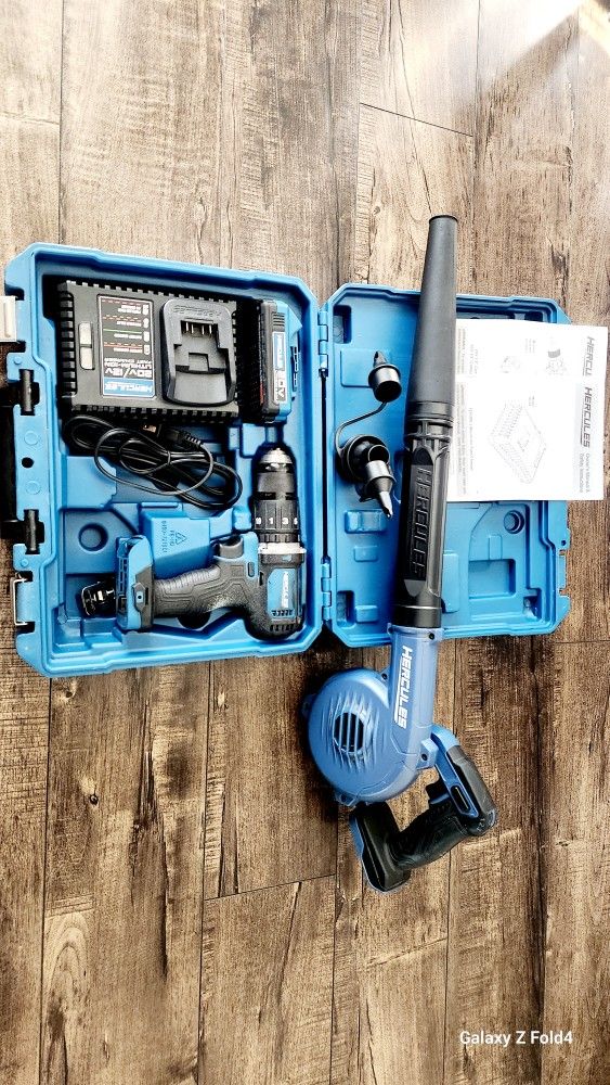 HERCULES 20V Drill/Driver, Blower & 2 Ah Battery, Charger & Case