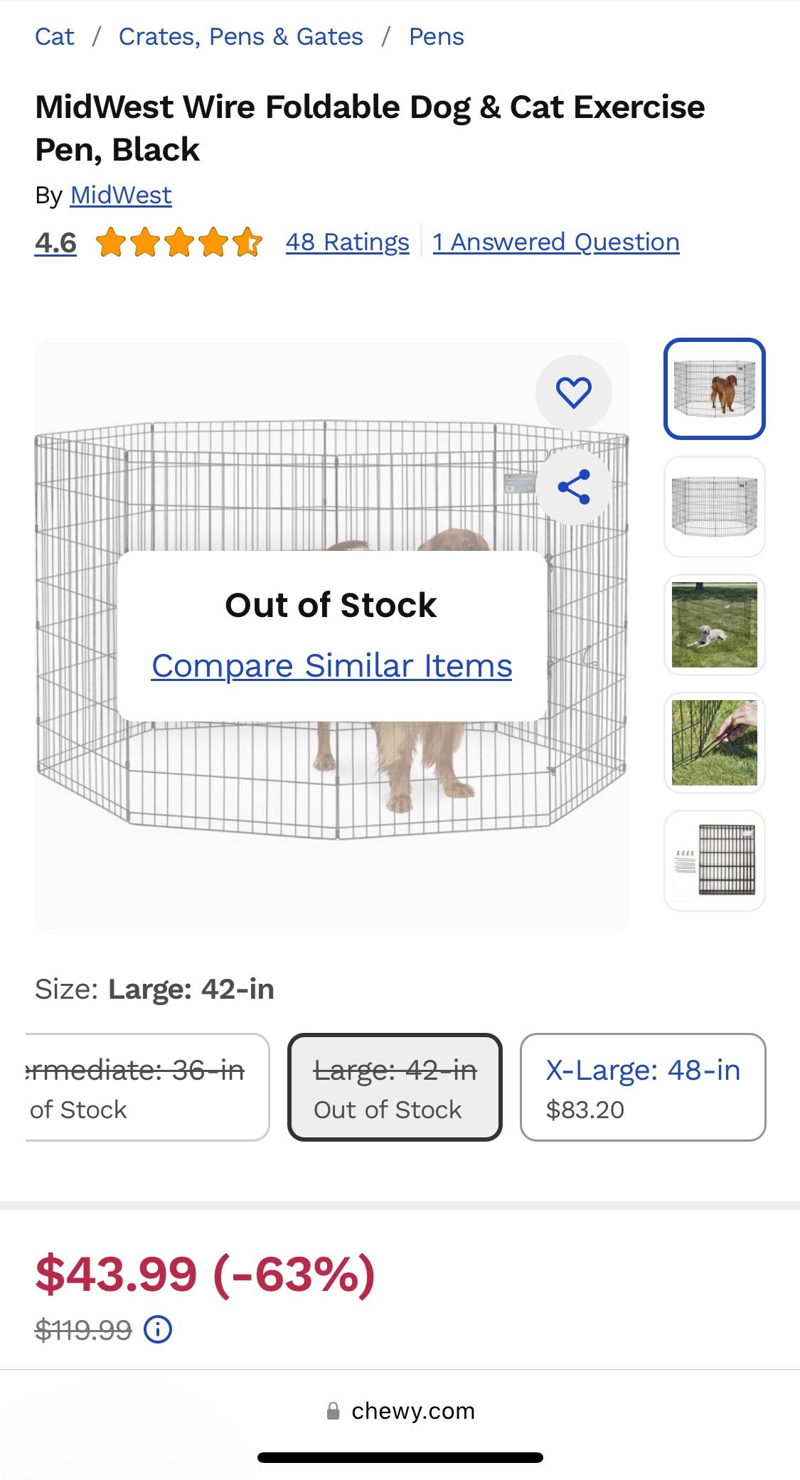 42” Tall Dog Pen