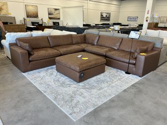 Genuine Leather Modular Sectional