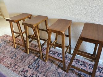 4 sturdy wooden bar stools