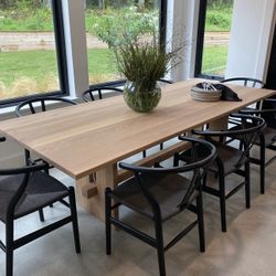 Handcrafted White Oak Dining Table