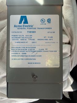 Transformador single phase 120x240 — 12/24 v