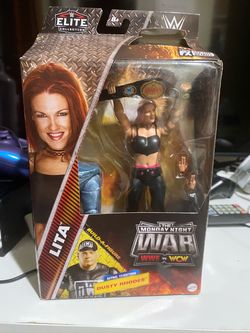 WWE Elite Monday Night War Series 5 LITA Wrestling Figure w/ BAF