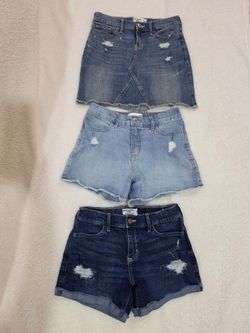 Abercrombie kids denim shorts and skirt