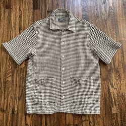 Kith Classics 2025 Geometric Diamond S/S Boxy Collared OverShirt Size Large