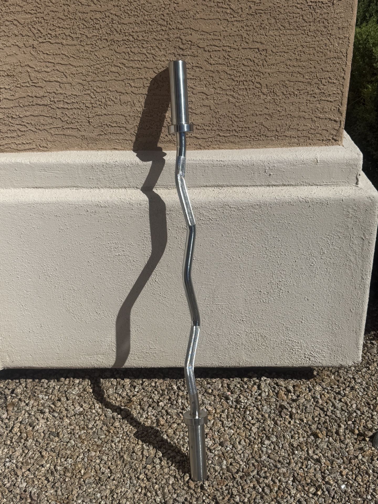 Signature Fitness Olympic Curl Bar, 4FT Alloy Steel Barbell with 2IN Sleeves, Silver Finish for Bicep and Tricep Training