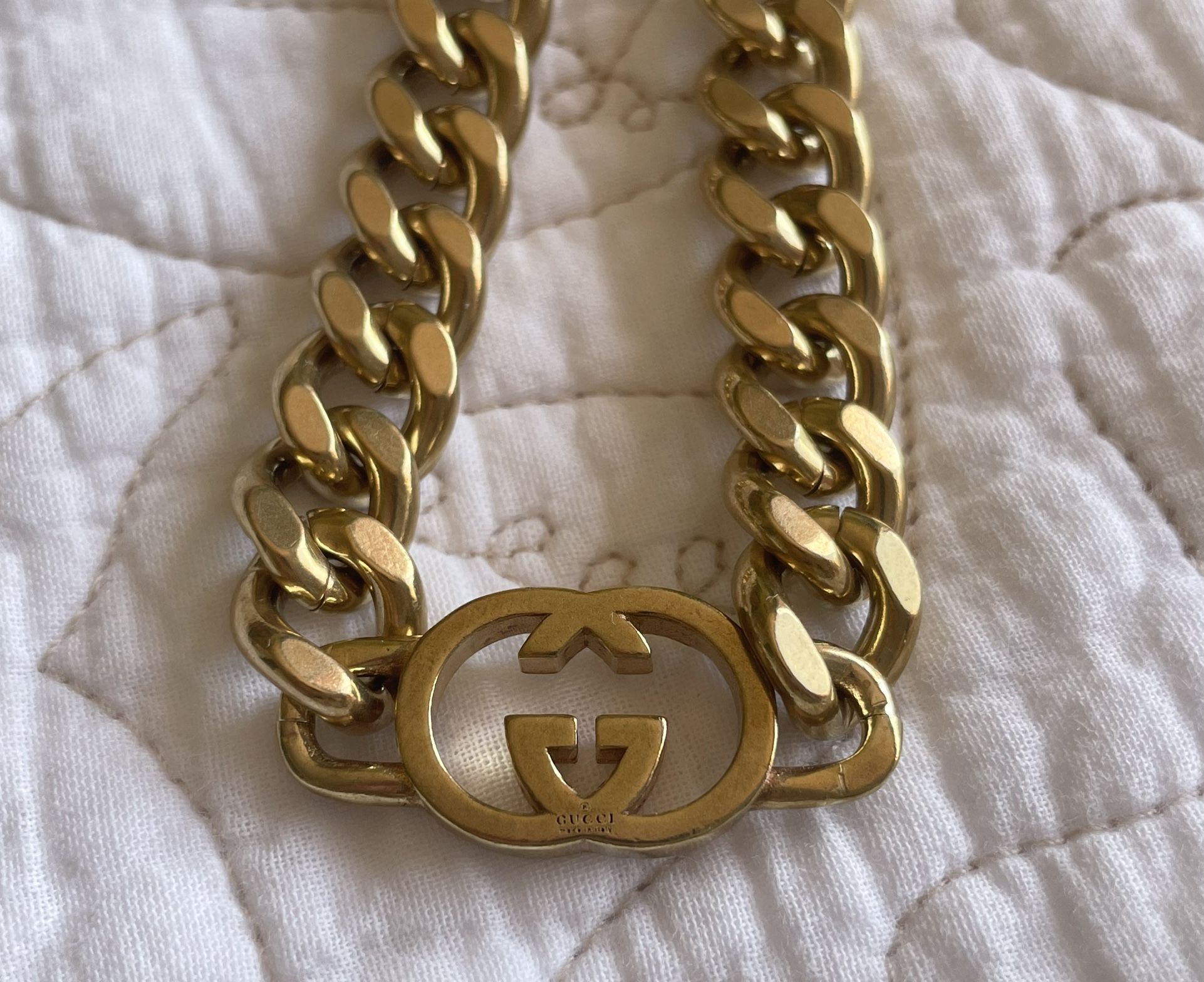 Gucci Logo GG Choker Chain Necklace 