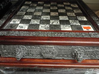 New 
From Mexico 
"Malachite & Wooden" Chess Set 

Larger 
Approx. 1ft. 9" x 1ft. 9"         $199.00

Smaller ....Discounted from $129.00
Approx. 1ft.