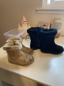 Toddler Girl Booths Size 8 Black And Tan 