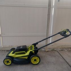 Ryobi 40 V Brushless 20" Cordless Battery Walk Behind Push Lawnmower ( missing grass collection bag) TOOL ONLY 