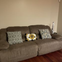 Brown Reclining Loveseats sofa